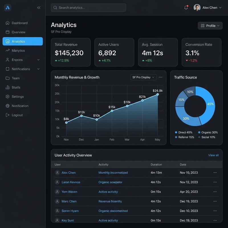 Analytics Dashboard Screenshot