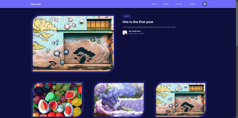 Blog Application Dashboard Screenshot