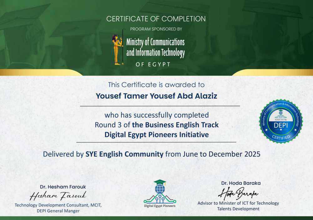 DEPI’s Business English Track Certificate Preview