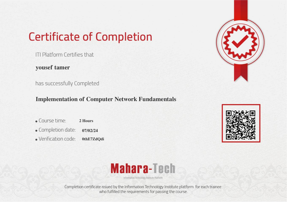 Implementation of Computer Network Fundamentals Preview