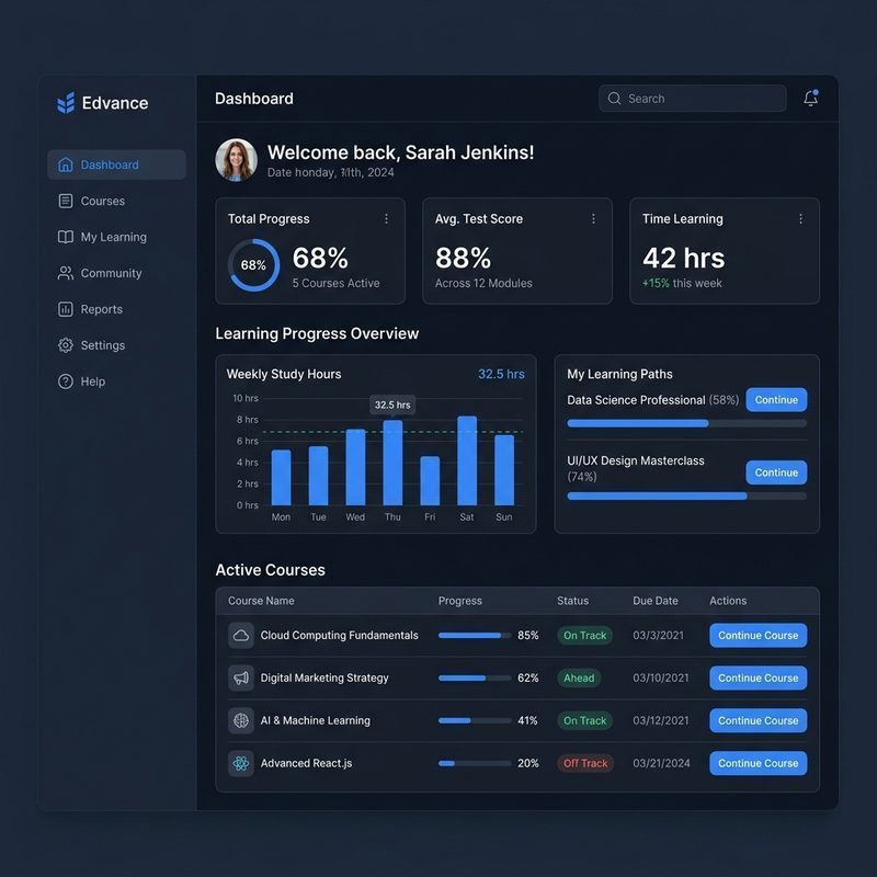 Shoky LMS Dashboard Screenshot